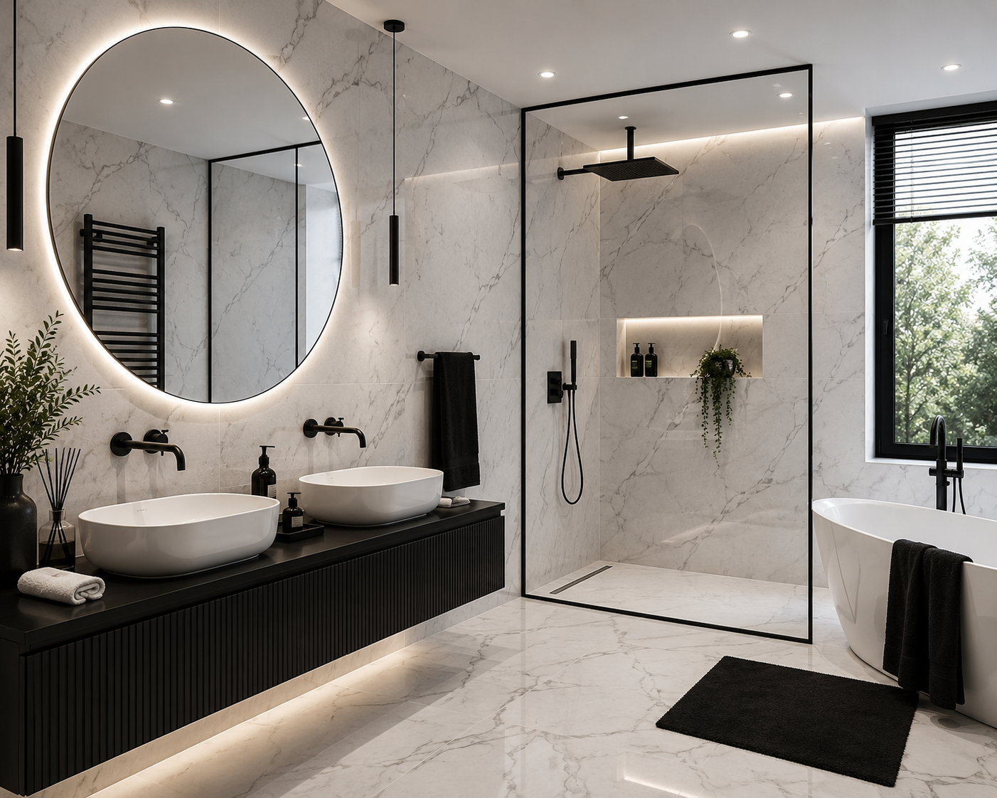 Luxury marble bathroom by MG Tiling Pro